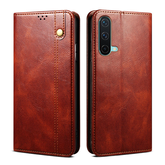 Cubix Flip Cover for OnePlus Nord CE 5G  Handmade Leather Wallet Case with Kickstand Card Slots Magnetic Closure for OnePlus Nord CE 5G (Brown)