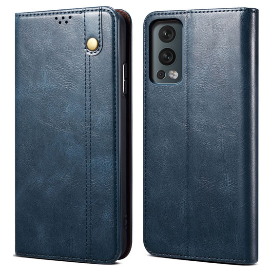 Cubix Flip Cover for OnePlus Nord 2 5G  Handmade Leather Wallet Case with Kickstand Card Slots Magnetic Closure for OnePlus Nord 2 5G (Navy Blue)