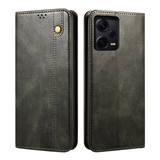 Cubix Flip Cover for Redmi Note 12 Pro Plus / Pro+  Handmade Leather Wallet Case with Kickstand Card Slots Magnetic Closure for Redmi Note 12 Pro Plus / Pro+ (Forest Green)