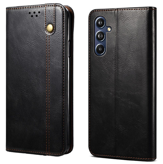 Cubix Flip Cover for Samsung Galaxy F54 5G  Handmade Leather Wallet Case with Kickstand Card Slots Magnetic Closure for Samsung Galaxy F54 5G (Black)