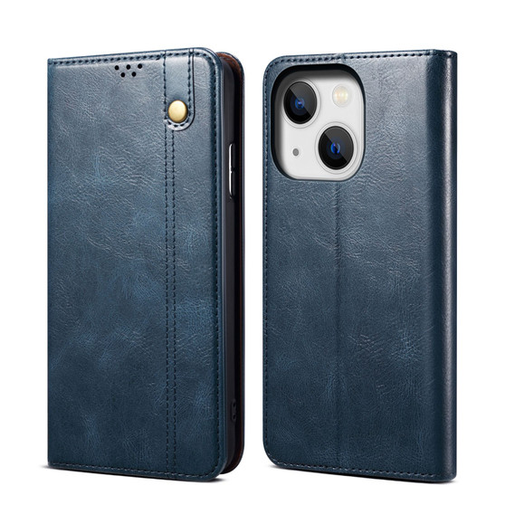 Cubix Flip Cover for Apple iPhone 15 Plus  Handmade Leather Wallet Case with Kickstand Card Slots Magnetic Closure for Apple iPhone 15 Plus (Navy Blue)