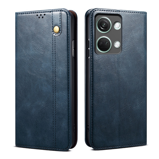 Cubix Flip Cover for OnePlus Nord 3  Handmade Leather Wallet Case with Kickstand Card Slots Magnetic Closure for OnePlus Nord 3 (Navy Blue)
