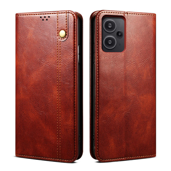 Cubix Flip Cover for Redmi Note 13 Pro Plus / Pro+  Handmade Leather Wallet Case with Kickstand Card Slots Magnetic Closure for Redmi Note 13 Pro Plus / Pro+ (Brown)
