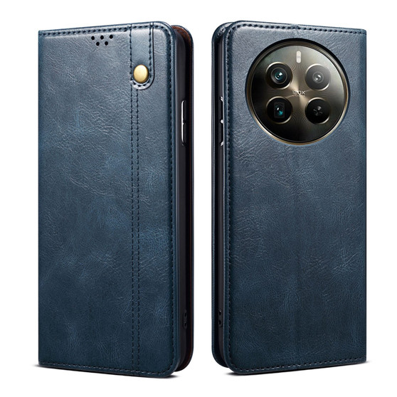 Cubix Flip Cover for realme 12 Pro+ / Realme 12 Pro  Handmade Leather Wallet Case with Kickstand Card Slots Magnetic Closure for realme 12 Pro+ / Realme 12 Pro (Navy Blue)