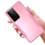 Cubix Capsule Back Cover For Samsung Galaxy S21 Ultra Shockproof Dust Drop Proof 3-Layer Full Body Protection Rugged Heavy Duty Durable Cover Case (Pink)
