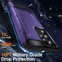 Cubix [Tough Armor] Case for Samsung Galaxy S21 Ultra [Military-Grade Drop Tested] Slim Rugged Defense Shield Shock Resistant Hybrid Heavy Duty Back Cover Kickstand (Purple)