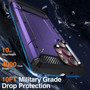 Cubix [Tough Armor] Case for Samsung Galaxy S22 Ultra [Military-Grade Drop Tested] Slim Rugged Defense Shield Shock Resistant Hybrid Heavy Duty Back Cover Kickstand (Purple)