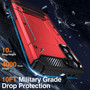 Cubix [Tough Armor] Case for Samsung Galaxy S21 Plus [Military-Grade Drop Tested] Slim Rugged Defense Shield Shock Resistant Hybrid Heavy Duty Back Cover Kickstand (Red)