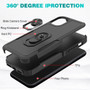 Cubix Mystery Case for Apple iPhone 11 Military Grade Shockproof with Metal Ring Kickstand for Apple iPhone 11 Phone Case - Black