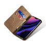 Cubix Denim Flip Cover for Apple iPhone 11 Case Premium Luxury Slim Wallet Folio Case Magnetic Closure Flip Cover with Stand and Credit Card Slot (Khaki)
