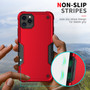 Cubix Armor Series Apple iPhone 11 Pro Case [10FT Military Drop Protection] Shockproof Protective Phone Cover Slim Thin Case for Apple iPhone 11 Pro (Red)