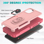 Cubix Mystery Case for Apple iPhone 11 Pro Military Grade Shockproof with Metal Ring Kickstand for Apple iPhone 11 Pro Phone Case - Pink