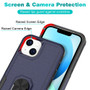 Cubix Mystery Case for Apple iPhone 14 Military Grade Shockproof with Metal Ring Kickstand for Apple iPhone 14 Phone Case - Navy Blue