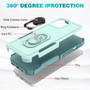 Cubix Mystery Case for Apple iPhone 14 Military Grade Shockproof with Metal Ring Kickstand for Apple iPhone 14 Phone Case - Aqua