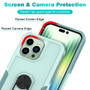 Cubix Mystery Case for Apple iPhone 14 Pro Military Grade Shockproof with Metal Ring Kickstand for Apple iPhone 14 Pro Phone Case - Aqua