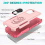 Cubix Mystery Case for Apple iPhone 14 Military Grade Shockproof with Metal Ring Kickstand for Apple iPhone 14 Phone Case - Pink