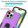 Cubix Mystery Case for Apple iPhone 14 Pro Military Grade Shockproof with Metal Ring Kickstand for Apple iPhone 14 Pro Phone Case - Purple