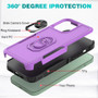 Cubix Mystery Case for Apple iPhone 14 Pro Military Grade Shockproof with Metal Ring Kickstand for Apple iPhone 14 Pro Phone Case - Purple