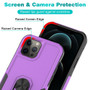 Cubix Mystery Case for Apple iPhone 12 Pro Max (6.7 Inch) Military Grade Shockproof with Metal Ring Kickstand for Apple iPhone 12 Pro Max (6.7 Inch) Phone Case - Purple