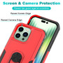 Cubix Mystery Case for Apple iPhone 14 Pro Military Grade Shockproof with Metal Ring Kickstand for Apple iPhone 14 Pro Phone Case - Red