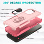 Cubix Mystery Case for Apple iPhone 13 Pro Max Military Grade Shockproof with Metal Ring Kickstand for Apple iPhone 13 Pro Max Phone Case - Pink