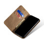 Cubix Denim Flip Cover for Apple iPhone 14 Pro Case Premium Luxury Slim Wallet Folio Case Magnetic Closure Flip Cover with Stand and Credit Card Slot (Khaki)