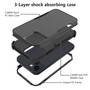 Cubix Capsule Back Cover For Apple iPhone 13 mini Shockproof Dust Drop Proof 3-Layer Full Body Protection Rugged Heavy Duty Durable Cover Case (Black)