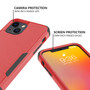 Cubix Capsule Back Cover For Apple iPhone 13 mini Shockproof Dust Drop Proof 3-Layer Full Body Protection Rugged Heavy Duty Durable Cover Case (Red)