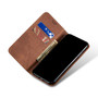 Cubix Denim Flip Cover for Apple iPhone 14 Plus Case Premium Luxury Slim Wallet Folio Case Magnetic Closure Flip Cover with Stand and Credit Card Slot (Brown)