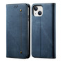 Cubix Denim Flip Cover for Apple iPhone 14 Case Premium Luxury Slim Wallet Folio Case Magnetic Closure Flip Cover with Stand and Credit Card Slot (Blue)