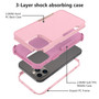 Cubix Capsule Back Cover For Apple iPhone 13 Pro Shockproof Dust Drop Proof 3-Layer Full Body Protection Rugged Heavy Duty Durable Cover Case (Pink)