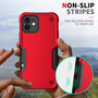 Cubix Armor Series Apple iPhone 12 mini (5.4 Inch) Case [10FT Military Drop Protection] Shockproof Protective Phone Cover Slim Thin Case for Apple iPhone 12 mini (5.4 Inch) (Red)