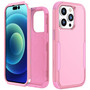 Cubix Capsule Back Cover For Apple iPhone 14 Pro Shockproof Dust Drop Proof 3-Layer Full Body Protection Rugged Heavy Duty Durable Cover Case (Pink)