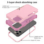 Cubix Capsule Back Cover For Apple iPhone 13 Pro Max Shockproof Dust Drop Proof 3-Layer Full Body Protection Rugged Heavy Duty Durable Cover Case (Pink)