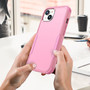 Cubix Capsule Back Cover For Apple iPhone 14 Plus Shockproof Dust Drop Proof 3-Layer Full Body Protection Rugged Heavy Duty Durable Cover Case (Pink)