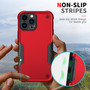 Cubix Armor Series Apple iPhone 14 Pro Case [10FT Military Drop Protection] Shockproof Protective Phone Cover Slim Thin Case for Apple iPhone 14 Pro (Red)