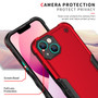 Cubix Armor Series Apple iPhone 13 Case [10FT Military Drop Protection] Shockproof Protective Phone Cover Slim Thin Case for Apple iPhone 13 (Red)