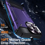 Cubix [Tough Armor] Case for Apple iPhone 13 Pro Max [Military-Grade Drop Tested] Slim Rugged Defense Shield Shock Resistant Hybrid Heavy Duty Back Cover Kickstand (Purple)