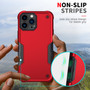 Cubix Armor Series Apple iPhone 14 Pro Max Case [10FT Military Drop Protection] Shockproof Protective Phone Cover Slim Thin Case for Apple iPhone 14 Pro Max (Red)