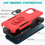 Cubix Mystery Case for Apple iPhone 12 Pro / iPhone 12 (6.1 Inch) Military Grade Shockproof with Metal Ring Kickstand for Apple iPhone 12 Pro / iPhone 12 (6.1 Inch) Phone Case - Red