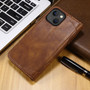 Cubix Wallet Flip Cover for Apple iPhone 14 Case Premium Luxury Leather Wallet Case Magnetic Closure Flip Cover with Stand and Card Slot (Brown)