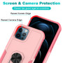 Cubix Mystery Case for Apple iPhone 12 Pro / iPhone 12 (6.1 Inch) Military Grade Shockproof with Metal Ring Kickstand for Apple iPhone 12 Pro / iPhone 12 (6.1 Inch) Phone Case - Pink