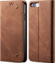 Cubix Denim Flip Cover for Apple iPhone 8 Plus  iPhone 7 Plus Case Premium Luxury Slim Wallet Folio Case Magnetic Closure Flip Cover with Stand and Credit Card Slot (Brown)