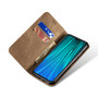 Cubix Denim Flip Cover for Redmi Note 8 Pro Case Premium Luxury Slim Wallet Folio Case Magnetic Closure Flip Cover with Stand and Credit Card Slot (Khaki)