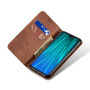 Cubix Denim Flip Cover for Redmi Note 8 Pro Case Premium Luxury Slim Wallet Folio Case Magnetic Closure Flip Cover with Stand and Credit Card Slot (Brown)