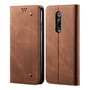 Cubix Denim Flip Cover for Redmi K20 / Redmi K20 Pro Case Premium Luxury Slim Wallet Folio Case Magnetic Closure Flip Cover with Stand and Credit Card Slot (Brown)