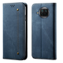 Cubix Denim Flip Cover for Mi 10i Case Premium Luxury Slim Wallet Folio Case Magnetic Closure Flip Cover with Stand and Credit Card Slot (Blue)