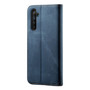 Cubix Denim Flip Cover for Realme X50 Pro Case Premium Luxury Slim Wallet Folio Case Magnetic Closure Flip Cover with Stand and Credit Card Slot (Blue)