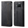 Cubix Denim Flip Cover for Mi 10i Case Premium Luxury Slim Wallet Folio Case Magnetic Closure Flip Cover with Stand and Credit Card Slot (Black)