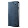 Cubix Denim Flip Cover for OnePlus 9 Pro Case Premium Luxury Slim Wallet Folio Case Magnetic Closure Flip Cover with Stand and Credit Card Slot (Blue)